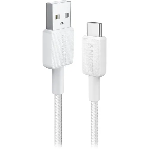 [A81H7H21-1] Anker 322 Braided USB-A to USB-C Cable 10' White