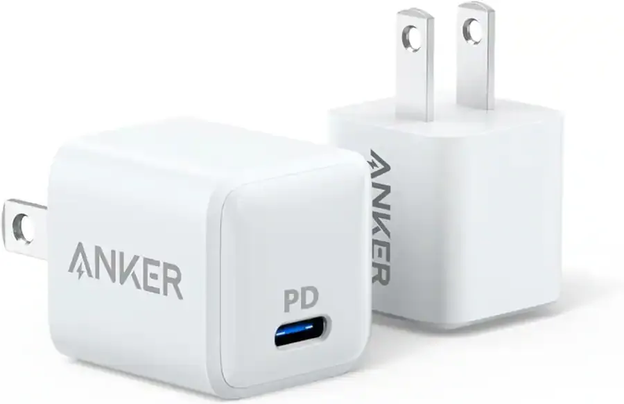 [B2634J21] Anker PowerPort Nano 20W USB Type-C Wall Charger White 2pk