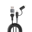 Argom Dura Coil 4-in-1 60W Charge & Sync Cable 6ft