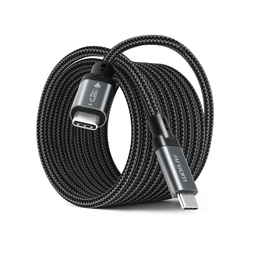 [ARG-CB-1408BK] Argom Dura Max USB-C to USB-C 240W Cable USB4 6ft/1.8m Black